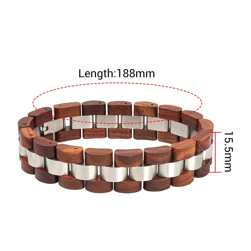 Pulsera de madera BOBO BIRD para hombres y mujeres, pulsera de eslabones, brazalete, joyería, regalo, pulsera para hombre, longitud ajustable, grandes regalos