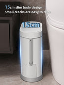 Joybos Narrow Bathroom Smart Trash Can with Toilet Brush,10L Electronic Automatic  toilet Waterproof Smart Sensor Trash Bin