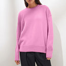 WYWM Cashmere Elegant Women Sweater Oversized Knitted Basic Pullovers O Neck Loose Soft Female Knitwear Jumper