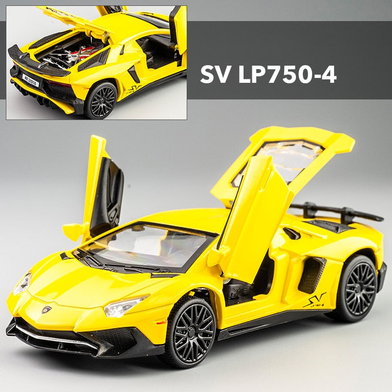 LP770 LP750 1:32 Lambos Car Alloy Sports Car Model Diecast Sound Super Racing Lifting Tail Hot Car Wheel For Children Gifts