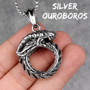 Ouroboros Snake Dragon Mens Long Necklaces Pendants Chain Hip Hop for Boy Male Stainless Steel Jewelry Creativity Gift Wholesale