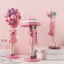 Moderne Mode-Ballon-Mädchen-Figuren, süße rosa Mädchen für Raumdekoration, schickes unverwechselbares Geburtstagsgeschenk für Mädchen, Inneneinrichtung