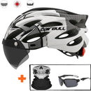 Ultraleichter Fahrradschutzhelm Outdoor Motorrad Fahrrad Rücklicht Helm Abnehmbares Visier Mountain Road Bike Helm