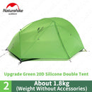 Naturehike Tent Upgraded Star River Camping Tent Ultralight 2 Person 4 Season 20D Silicone Tent With Free Mat NH17T012-T
