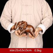 Feng Shui Elegant Elephant Resin Statue Lucky Wealth Figurine Crafts Ornaments Gift for Home Office Desktop Decoration