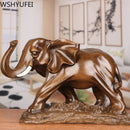 Feng Shui Elegant Elephant Resin Statue Lucky Wealth Figurine Crafts Ornaments Gift for Home Office Desktop Decoration