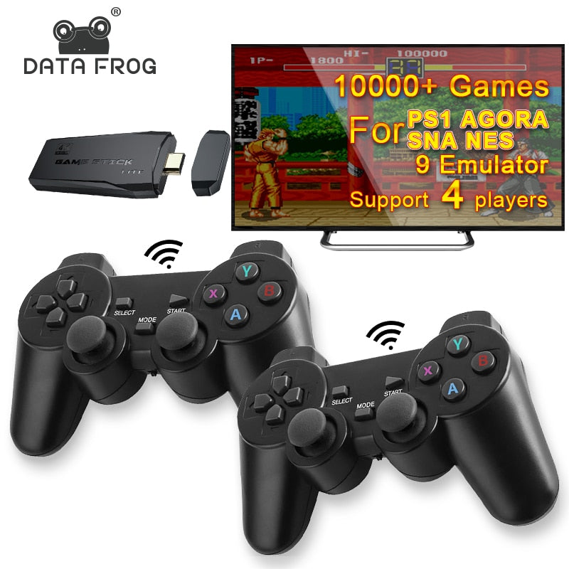 Data Frog Y3 Lite 10000 Spiele 4K Game Stick TV Videospielkonsole Wireless Controller für PS1/SNES/SEGA 9 Emulator Retro Console