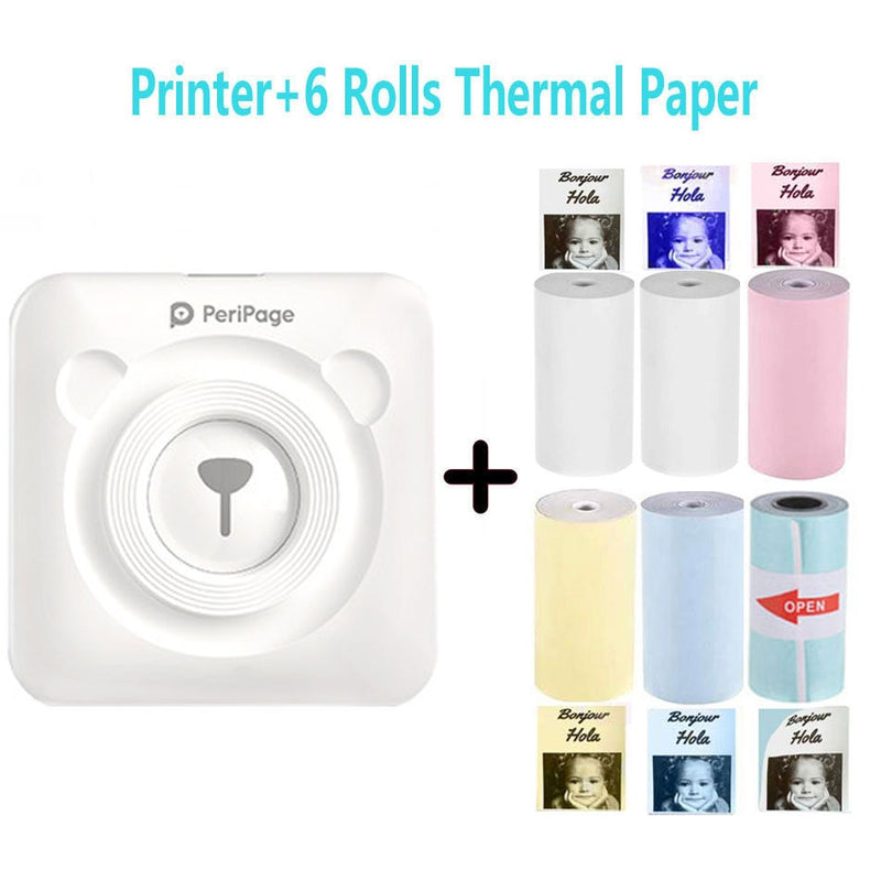 A6 Peripage  Portable Bluetooth Thermal Photo Printer Inkless Mini Pocket Foto Printer Windows IOS Android Soft Case Protection