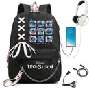 Disney Kawaii Stitch Bag Zipper USB Charging Mochila Capacity Backpack Women Kpop School Bags for Teenage Girls Students