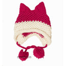 BomHCS Cute Fox Ears Beanie Winter Warm 100% Gorro de punto hecho a mano