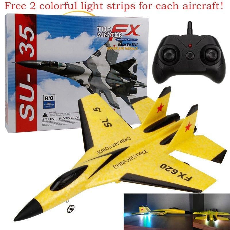 FX620 SU-35 RC Remote Control Airplane 2.4G Remote Control Fighter Hobby Plane Glider Airplane EPP Foam Toys RC Plane Kids Gift