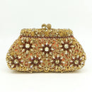 Boutique De FGG flor corona Minaudiere embrague plata cristal noche bolso mujer fiesta graduación bolso nupcial embragues boda monedero