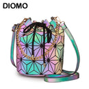 DIOMO Damentaschen Mode 2022 Trend Geometrische Reflektierende Leuchtende Eimertasche Designer Handtaschen Crossbody Umhängetaschen