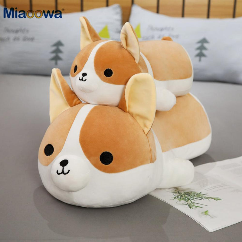 40-80cm tamaño gigante lindo Corgi perro juguetes de peluche Animal relleno cachorro perro almohada suave muñeca encantadora Kawaii regalo de Navidad para niños