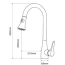 Grifo mezclador de cocina de oro rosa Chaowalmai, grifo mezclador de agua para fregadero de cocina extraíble montado en cubierta fría y caliente