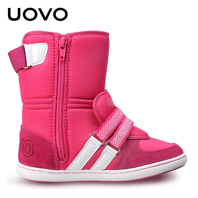 Gran oferta, zapatos de marca UOVO para niños, calzado de invierno, moda para niños, botas cortas cálidas para niñas, talla