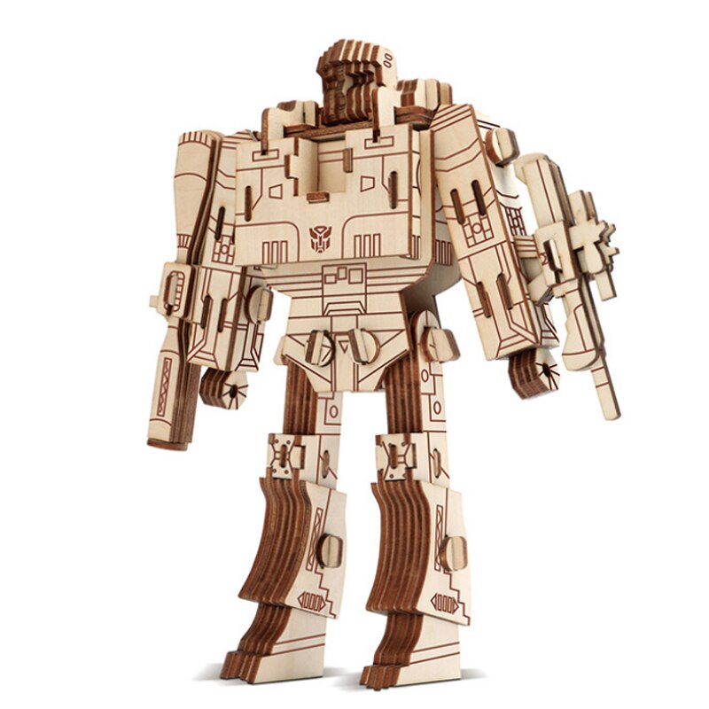 Robot Model Wood Puzzles Laser Cutting 3D Wooden Jigsaw Puzzle Educational Toys DIY Indoor Handmade Boys Toy For Kids Adults