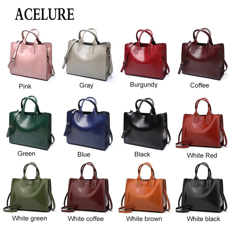 ACELURE Leather Handbags Big Women Bag High Quality Casual Female Bags Trunk Tote Spanish Brand Shoulder Bag Ladies Large Bolsos