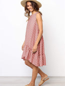 Lossky Women Summer Dress Polka Dot Chiffon Sleeveless Beach Mini Casual Yellow Sundress 2022 Fashion Dress For Women