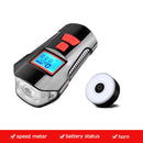 Waterproof Bicycle Light USB Charging Bike Front Light Flashlight Handlebar Cycling Head Light w/ Horn Speed Meter LCD Screen