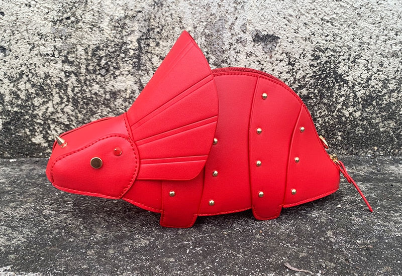 Triceratops Mini Umhängetasche für Damen Geldbörsen und Handtaschen Mode Schulterkette Tasche Clutch Chic Mädchen Designer Taschen 2021