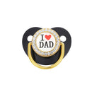 9 Farben Schnuller Babyparty Geschenk Bling Baby Dummy Silikon BPA frei Säuglingsnippel Neugeborene Schnuller für Babys Ich liebe Mama Papa