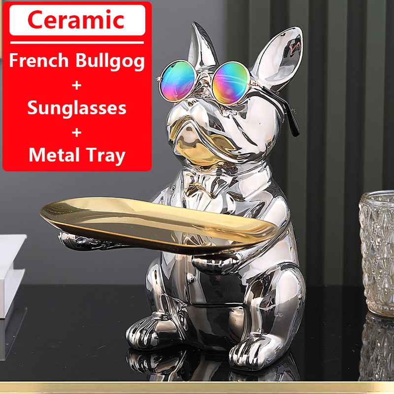 Cool Bulldog,Statue,Table Decoration,Fashion Sculpture,Home Room Decor,Multifunction,Desk Storage,Figurine Miniature,Coin Bank