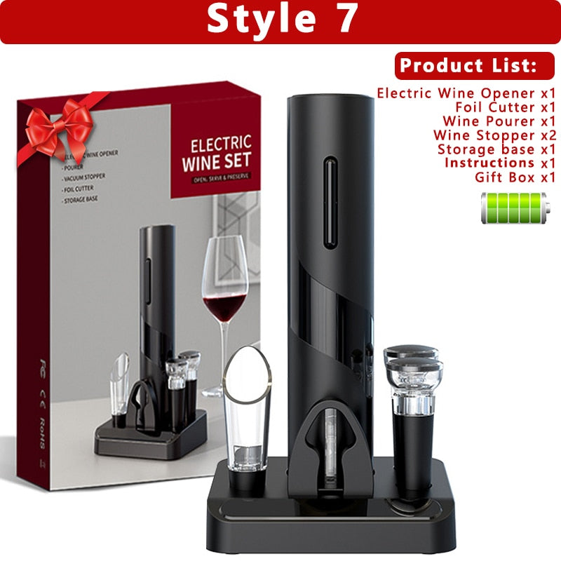 Abridor de vino eléctrico, sacacorchos automático recargable por USB, abridor de botellas de vino con cortador de papel de aluminio, accesorios Kichen