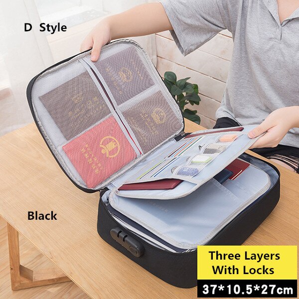 Document Bag Large Capacity Travel Passport Wallet Card Organizer Men&