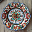 1Pcs Bohemian Style Hand-painted Ceramic Plate Delicate Flower Tableware Western Steak Salad Dessert Cake Sushi Decorative Plate