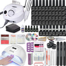 Nail Set with Nail Lamp Manicure Set 40/30/20/10 Color UV Polish Gel Nail Kit Tool Set with Nail Files Nail Drill Machine