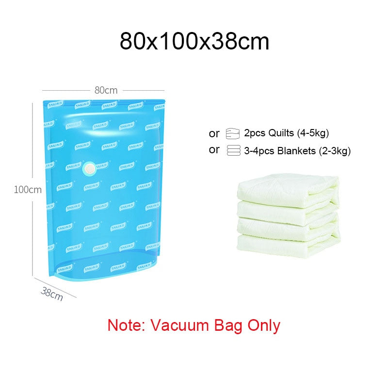 Vacuum Bag Clothes Quilt Storage Bags Hand Compressed Saving Space Seal Packet Clothing Compression Organizer for Home Travel