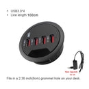 USB HUB USB3.0 Mount In Desk Multi USB 2.0 Ports With SD/TF Headphone/Mircophone Type C Port Usb Hub With Power Adapter 5V 2A