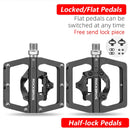 Pedal de bicicleta ROCKBROS, pedales de bicicleta MTB antideslizantes, plataforma plana de aleación de aluminio, accesorios de ciclismo impermeables SPD aplicables