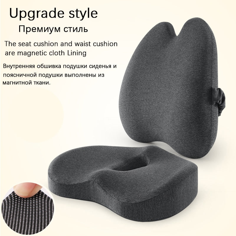 Almohada de espuma viscoelástica para la cintura, cojín de soporte Lumbar para la espalda, almohada ortopédica para asiento de coche, cojín para silla de oficina, cojines de masaje para coxis
