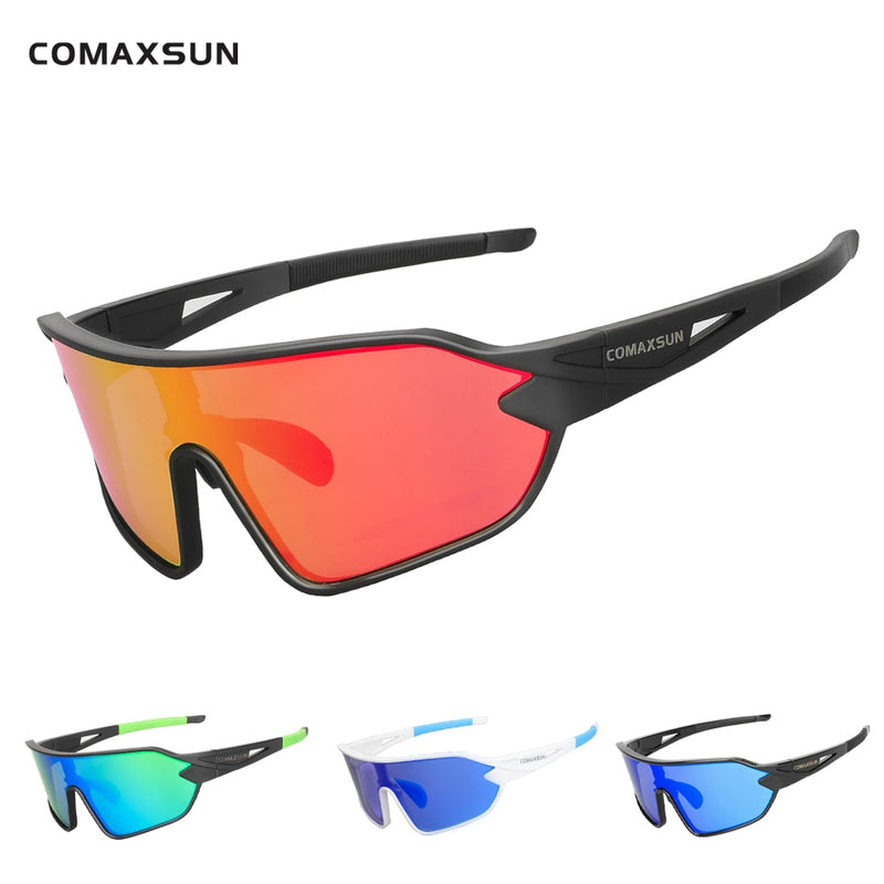 COMAXSUN Polarized Cycling Glasses 5 Lenses MTB Road Bike Sport Mirror Sunglasses Riding Eyewear Anti-UV400 Bicycle Goggles