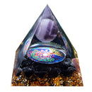 Orgonite Pyramid 60mm Amethyst Crystal Sphere With Obsidian Natural Cristal Stone Orgone Energy Healing Reiki Chakra Multiplier