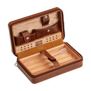 GALINER Portable Cedar Wood Cigar Humidor Box Travel Leather Cigar Case Storage 4 Cigars Box Humidor Humidifier For Sigar