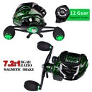 Fishing Baitcasting Reel All Metal Spool 18+1BB 10kg/22LB Max Drag Force Speed Ratio 7.2:1 Magnetic Metal Casting Fishing Reel