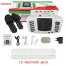 JR309A Elektrischer Stimulator Ganzkörper-Relax-Muskeltherapie-Massagegerät, Puls-Akupunktur mit Therapieschuh + 16 Pads + Stricken