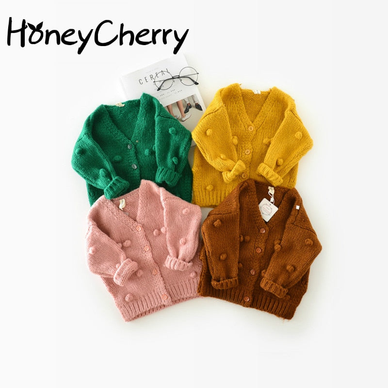 HoneyCherry Baby Mädchen Pullover Winter Handball Pullover Strickjacke Mädchen Mädchen Pullover Herbstkleidung für Kleinkinder Mädchen