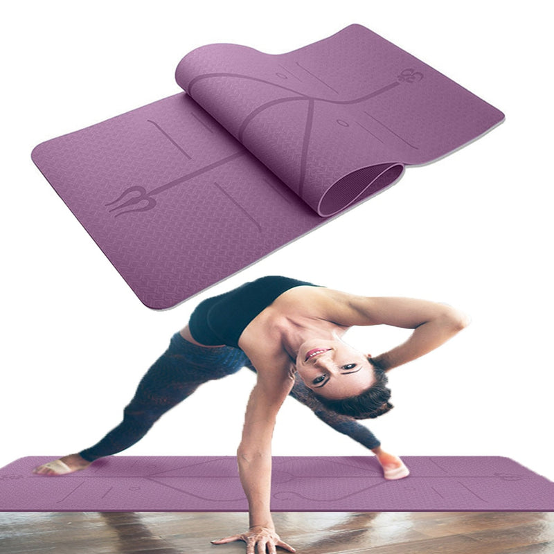 6MM Dichte TPE Yogamatte Übungspad Rutschfeste Faltbare Gymnastik Fitness Pilates Zubehör Rutschfeste Bodenspielmatte