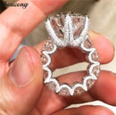 choucong Vintage Blumen Versprechen Fingerring 925 Sterlingsilber AAAAA Zirkonia Verlobungs Ehering für Damen Party Schmuck