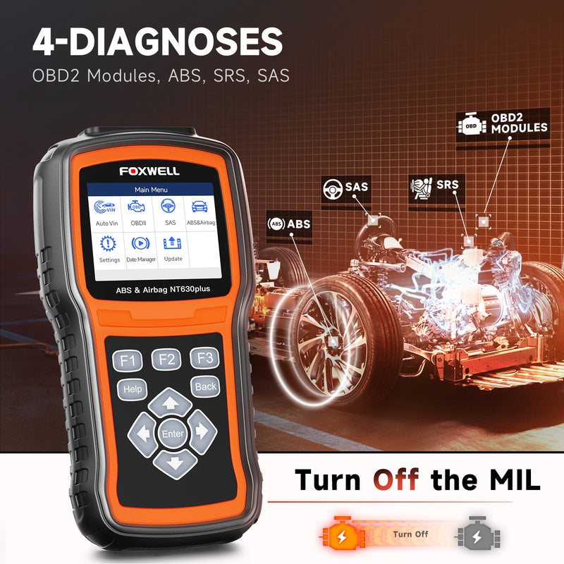 Foxwell NT630 Plus OBD2 escáner automotriz motor ABS Airbag SAS lector de código de calibración ODB OBD 2 herramienta de diagnóstico de coche