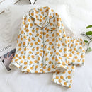 Langärmlige Herbst- und Winterhose im neuen japanischen Stil, reine Baumwollluftbaumwolle, warmer Damenpyjama, Nachtwäsche für den Heimservice