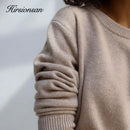 Hirsionsan Winter Oversized Sweater Women 2022 Elegant Knitted Basic Pullovers O Neck Loose Soft Female Cashmere Jumper