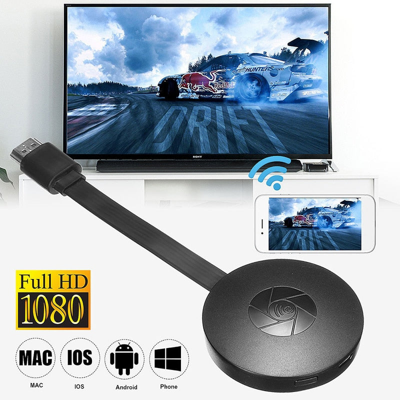 1080P Wireless WiFi Display Dongle TV Stick Adaptador de video Airplay DLNA Screen Mirroring Share para iPhone iOS Android Teléfono a TV