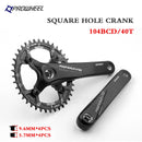PROWHEEL Bicycle Square Hole Sprocket 104BCD 170/175mm Crank 30/32/34/36/38/40/42/44/46/48/50/52T Narrow Chainrings MTB Crankset