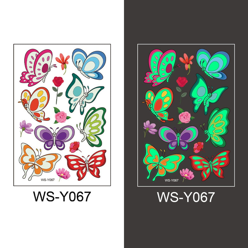 Tattoo Stickers Luminous Child Kid Temporary Fake Tattoos Glow Paste on Face Arm Leg for Children Body Art Mermaid Sticker