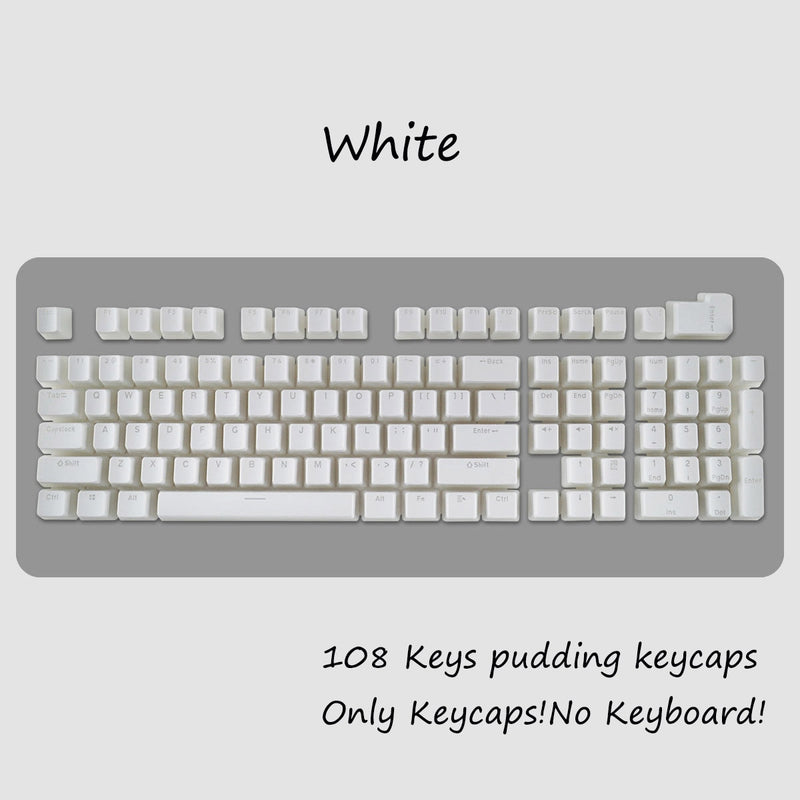 OEM Profile PBT Keycaps 108 Keys Pudding Keycap For Cherry MX Switch Mechanical Keyboard kit RGB Gamer backlit Keyboards Switch